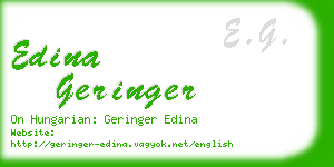 edina geringer business card